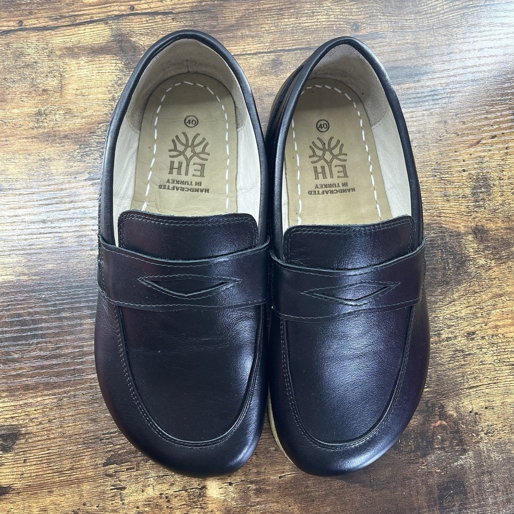 Earthing Harmony Grounding Shoes EU 40 Black Leather Penny Loafer Barefoot